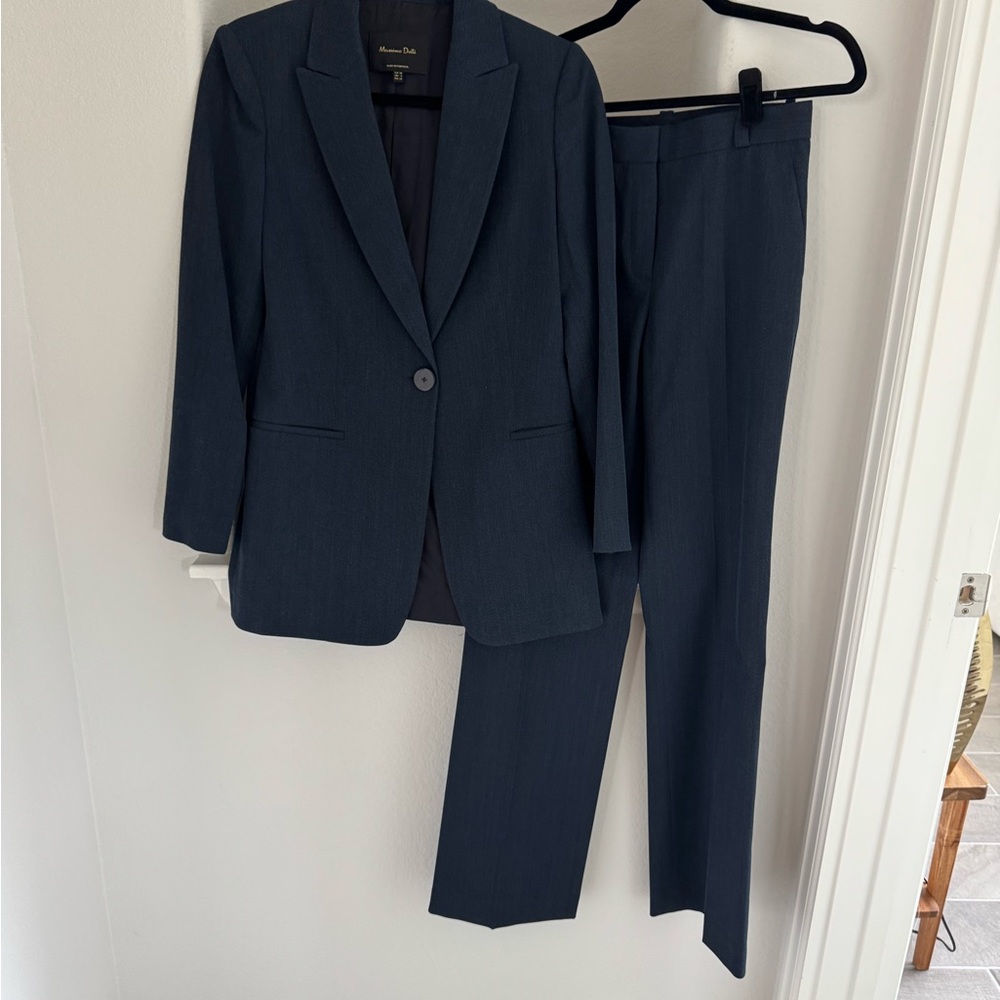 Massimo Dutti Navy Blue Suit